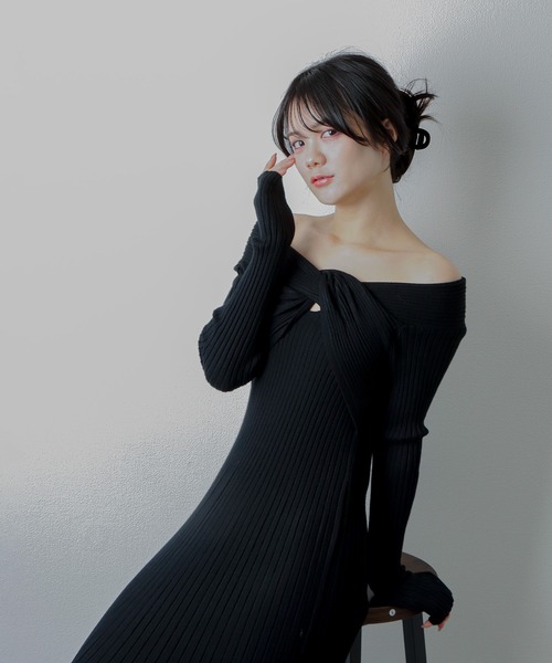 M DOLLY ワンピース twist knit long dress/ツイストニットロング