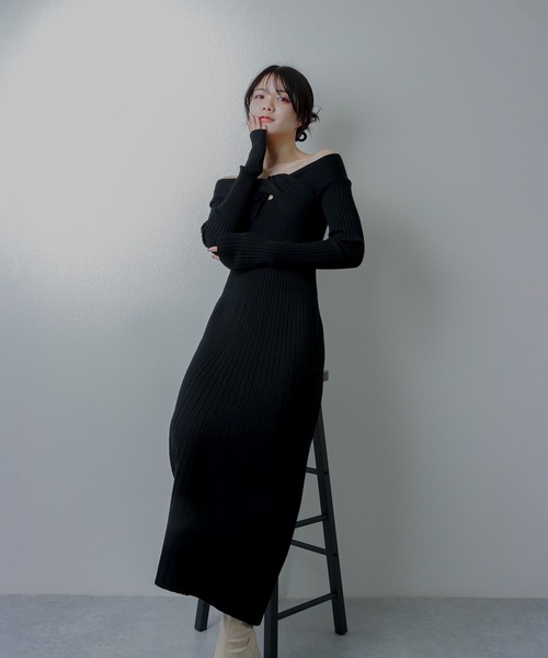 M DOLLY ワンピース twist knit long dress/ツイストニット M DOLLY ワンピース twist knit long dress/ツイストニット