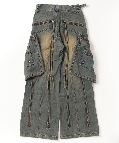 ワイドパンツ ジーンズ SURGERY/サージェリー/oblique cargo jeans メンズの画像