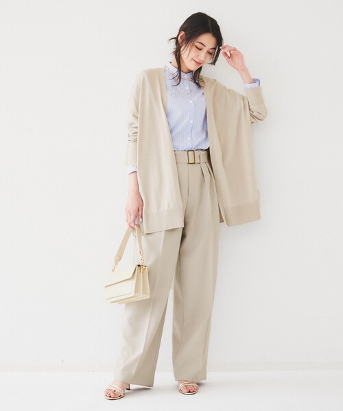 UNTITLED パンツ ベルト付き2タックパンツ レディース