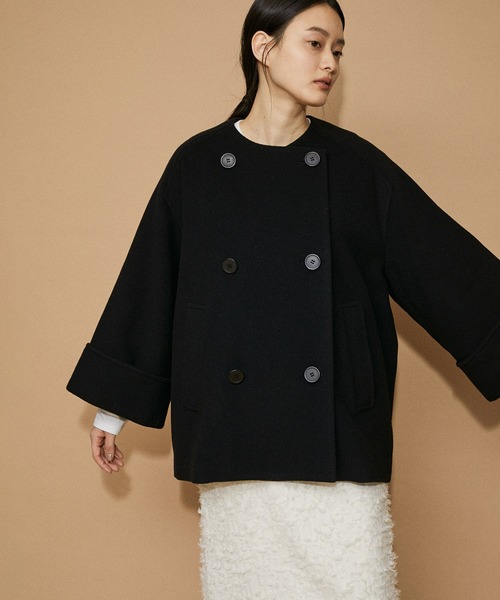 ADAM ET ROPE'（アダムエロペ） ノーカラーコート FREE ブラック