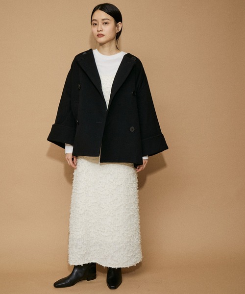 アダムエロペ　ADAM et Rope'  裏フリース　ノーカラーコート ADAM ET ROPE'（アダムエロペ）の「【PENFABRIC】3レイヤー 裏フリース