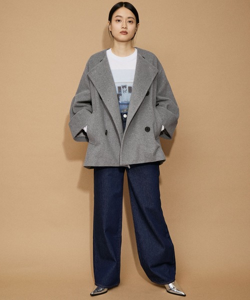 ADAM ET ROPE'（アダムエロペ） ノーカラーコート FREE ブラック