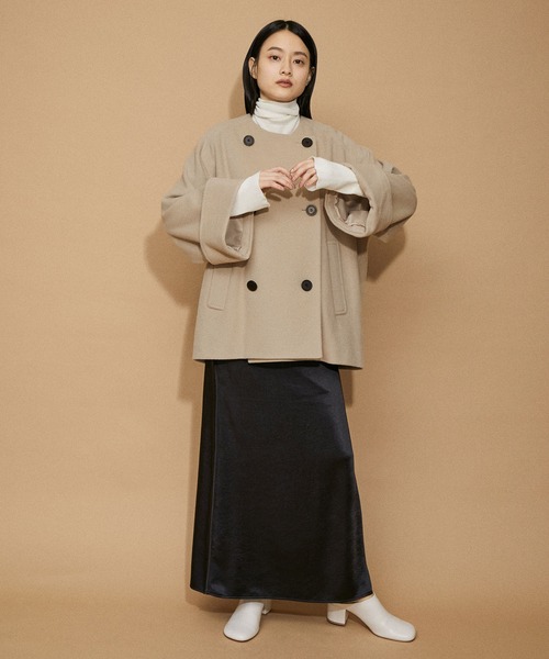 ADAM ET ROPE'（アダムエロペ） ノーカラーコート FREE ブラック