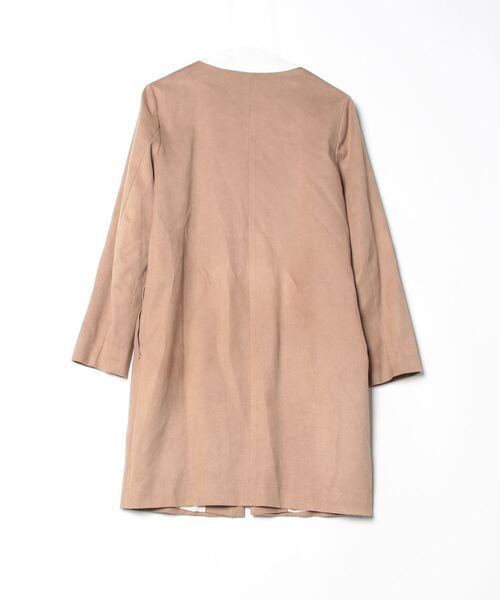 Loungedress（ラウンジドレス） ノーカラーコート フリ- ベージュ