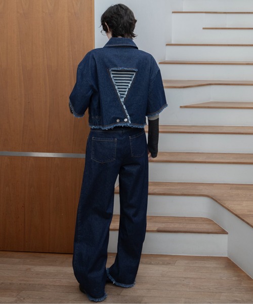 デニム上下セットブラウスパンツ春秋 imgrc0080728263.jpg