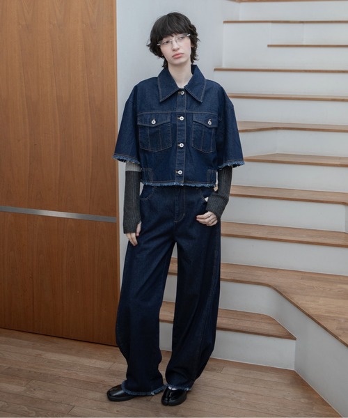 デニム上下セットブラウスパンツ春秋 楽天市場】デニム作業着 作業服 上下セット デニム ストレッチ