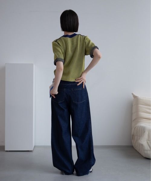 ZAFUL デニム トップス ＆ ワイドレッグパンツ セット【送料込】 osharewalker パンツ レディース ボトムス デニム ジーンズ 長