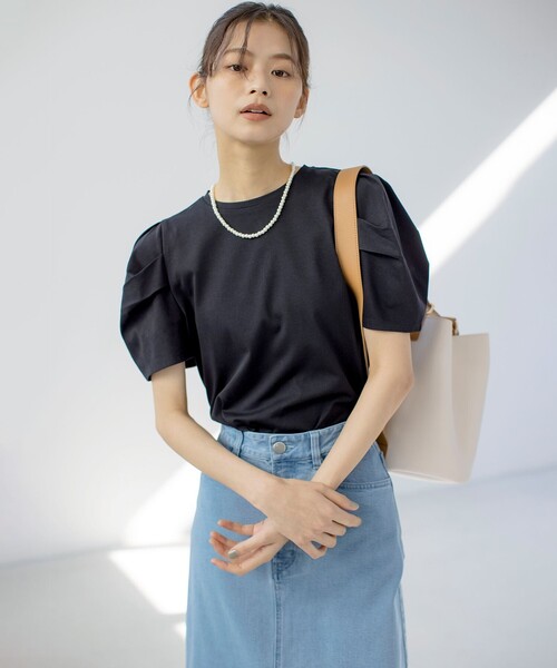 tシャツ GIZAコットンタックスリーブ Tシャツ レディース : ZOZOTOWN