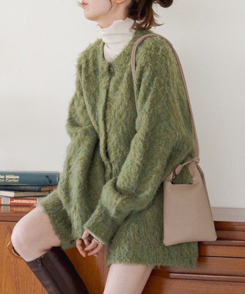 Kastane（カスタネ） ニットカーディガン FREE グリーン レディース