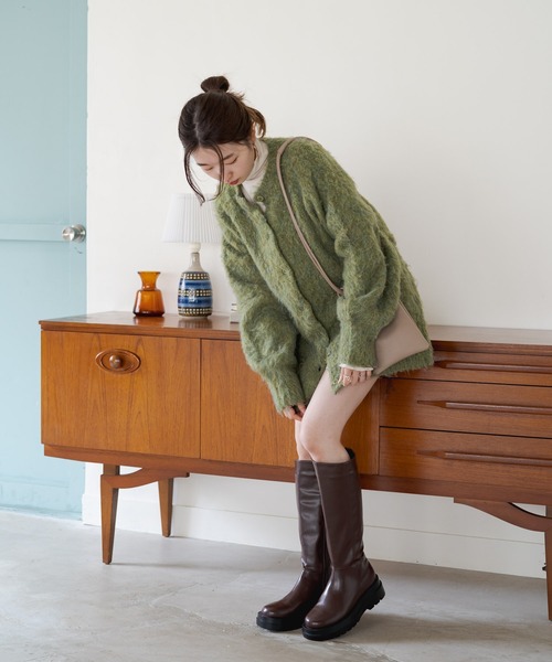 Kastane（カスタネ） ニットカーディガン FREE グリーン レディース