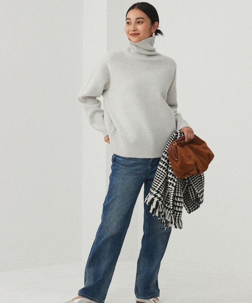 「BABYLONE」 タートルネックニット フリー ライトグレー レディース_画像5