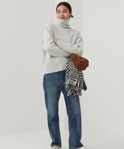 「BABYLONE」 タートルネックニット フリー ライトグレー レディース_画像7