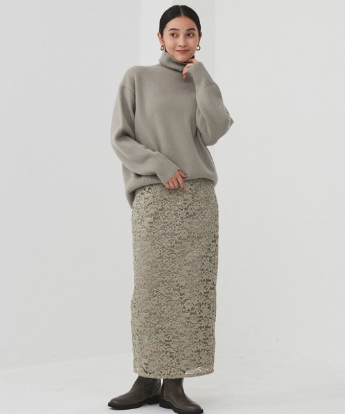 「BABYLONE」 タートルネックニット フリー ライトグレー レディース_画像8