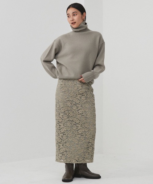 「BABYLONE」 タートルネックニット フリー ライトグレー レディース_画像9