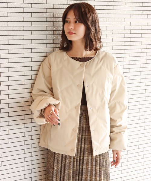 「libelle more」 「MARBLEWALTZ」ダウンジャケット L ベージュ レディース_画像3