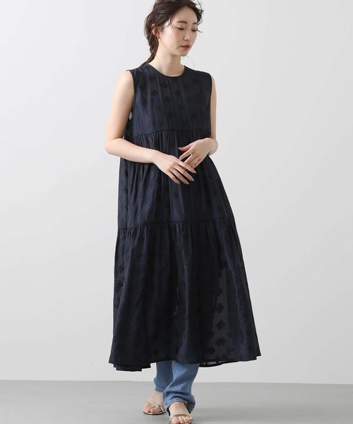 Torrazzo Donna ワンピース 花ジャガードティアード2way