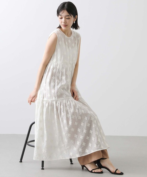 Torrazzo Donna ワンピース 花ジャガードティアード2way