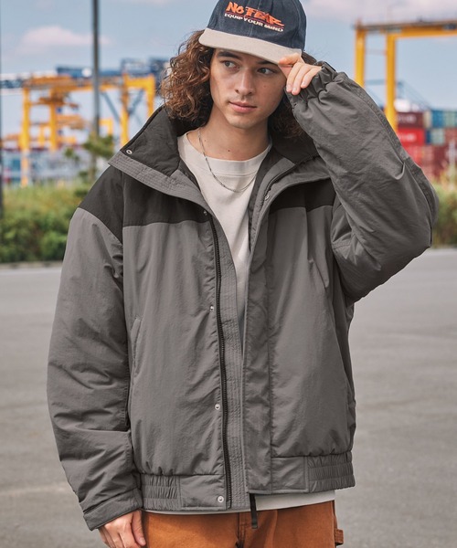 MONO-MART ダウンジャケット ダウン 撥水ナイロンタッサー中綿スタンド