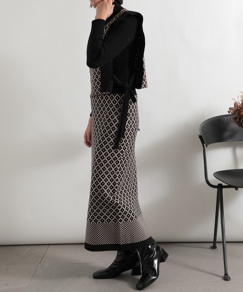 「SETUP7」 「Maison breeze」ノースリーブニット FREE ブラック レディース_画像5