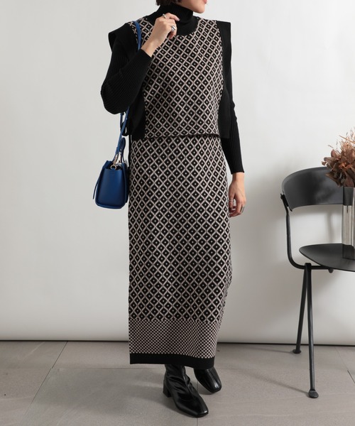 「SETUP7」 「Maison breeze」ノースリーブニット FREE ブラック レディース_画像7