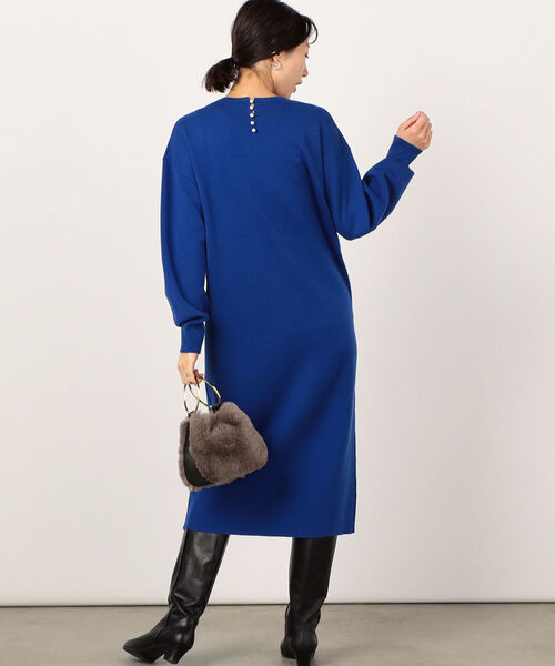 「NOLLEY'S」 長袖ワンピース 36 ライトグレー レディース_画像4