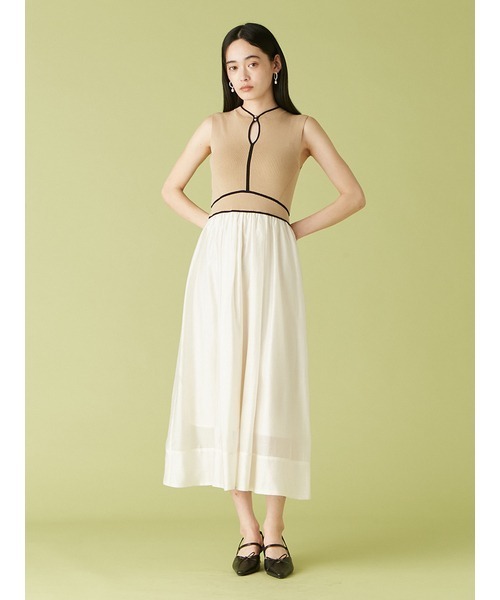 某メーカー LILY BROWN ワンピース ラインニットドッキングワンピース ワンピース