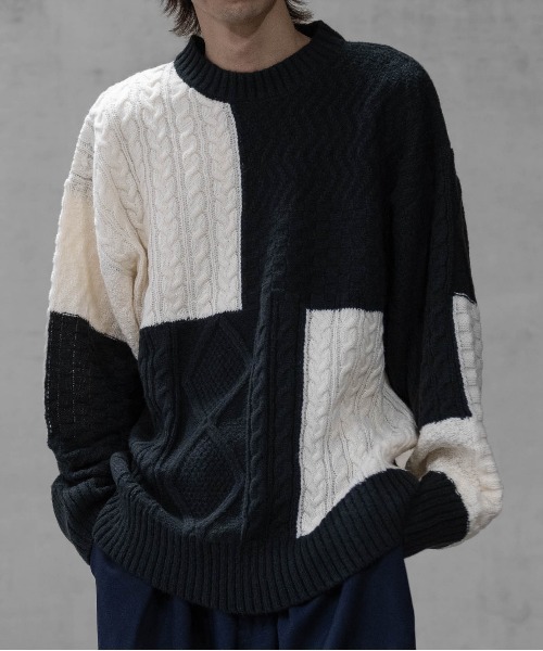 「Naive magic」 長袖ニット MEDIUM ホワイト メンズ_画像9