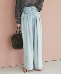 La boutique BonBon ハイウエストバギーデニムパンツ La boutique Bonbon（ラブティックボンボン） ジーンズ デニム デニム