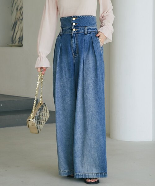 完売品La boutique BonBon ハイウエストバギーデニム La boutique BonBon ハイウエストバギーデニムパンツ - メルカリ