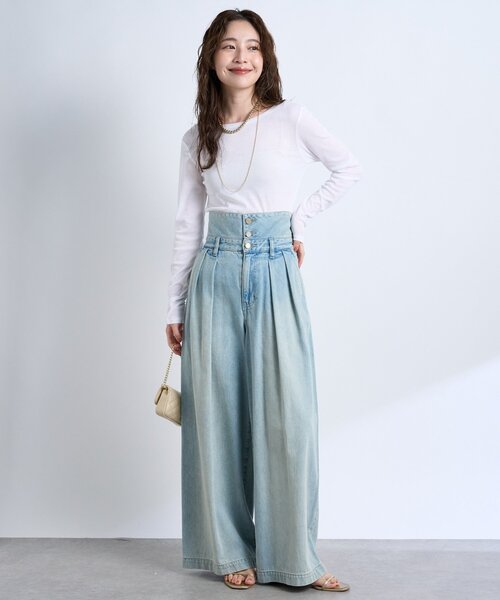 La boutipue BonBon ハイウエストバギーデニム　　　パンツPS La boutique Bonbon ジーンズ デニム デニムパンツ 「待望の復刻