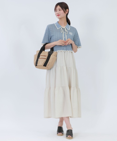 2-5日着 MARY QUANT グラデーションロゴ刺繍 バルーン トート MARY QUANT トートバッグ マリークワント mary quant