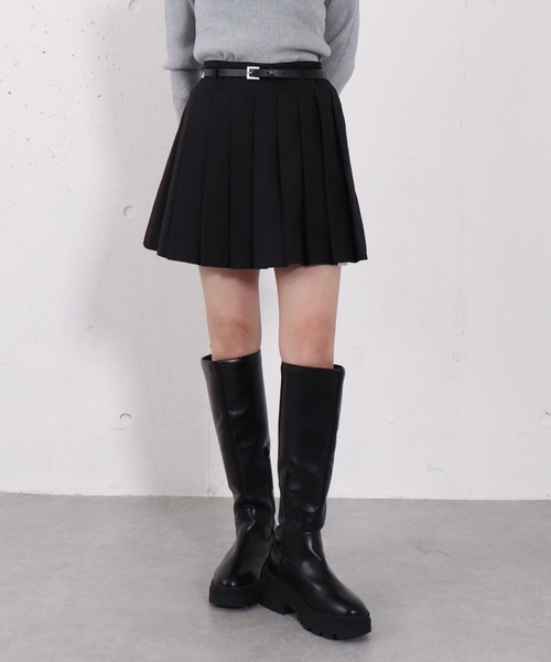 archives（アルシーヴ） スカート 切替プリーツミニスカート