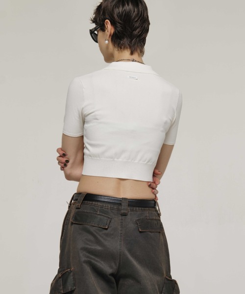 JOSE MOON（ジョゼムーン） カーディガン CROP POLO KNIT CARDIGAN