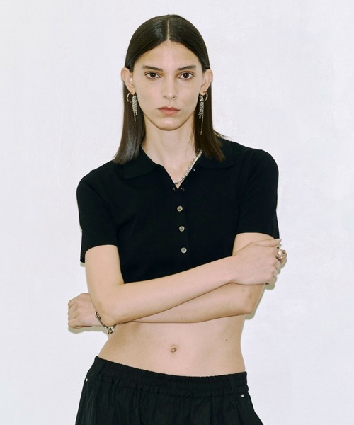 JOSE MOON（ジョゼムーン） カーディガン CROP POLO KNIT CARDIGAN