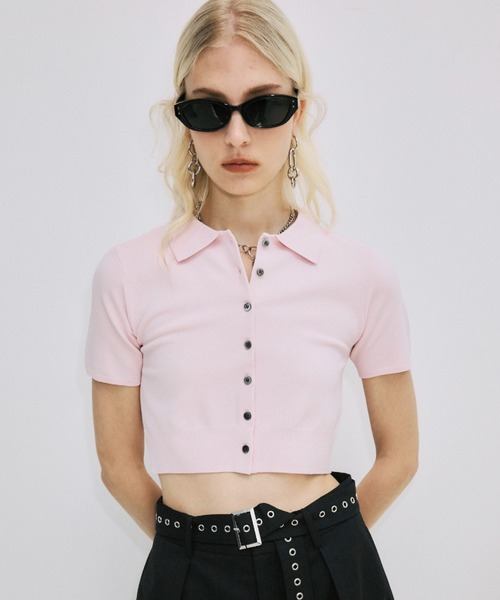 JOSE MOON（ジョゼムーン） カーディガン CROP POLO KNIT CARDIGAN