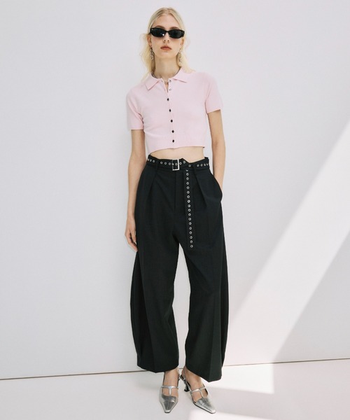 JOSE MOON（ジョゼムーン） カーディガン CROP POLO KNIT CARDIGAN