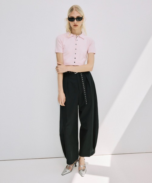 JOSE MOON（ジョゼムーン） カーディガン CROP POLO KNIT CARDIGAN