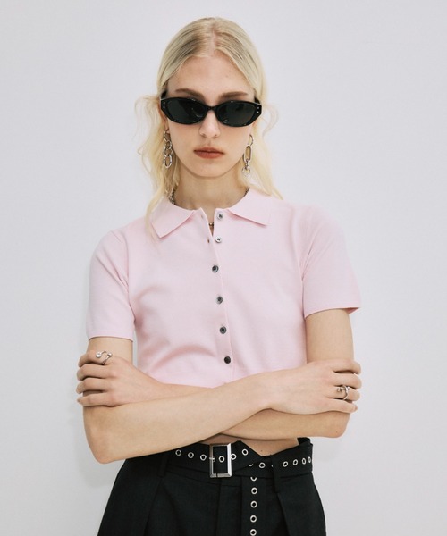 JOSE MOON（ジョゼムーン） カーディガン CROP POLO KNIT CARDIGAN