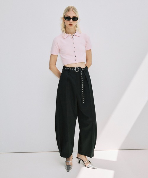 JOSE MOON（ジョゼムーン） カーディガン CROP POLO KNIT CARDIGAN