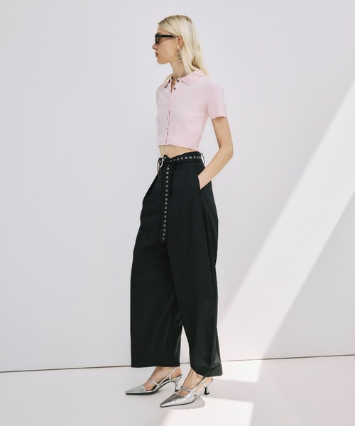 JOSE MOON（ジョゼムーン） カーディガン CROP POLO KNIT CARDIGAN