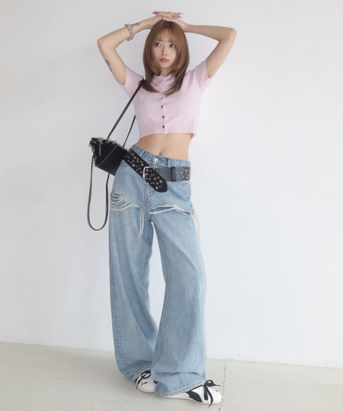 JOSE MOON（ジョゼムーン） カーディガン CROP POLO KNIT CARDIGAN