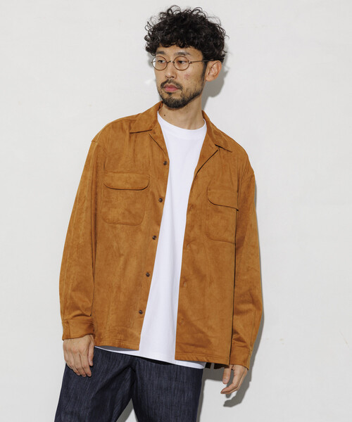 シャツ レザレッド ブラッシュド オープンカラー ロングスリーブ シャツジャケット/ LEATHERETTE SW O/C SHT メンズ | FREAK'S STORE | 17