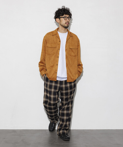 シャツ レザレッド ブラッシュド オープンカラー ロングスリーブ シャツジャケット/ LEATHERETTE SW O/C SHT メンズ | FREAK'S STORE | 15