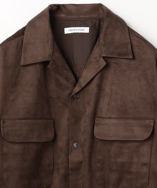シャツ レザレッド ブラッシュド オープンカラー ロングスリーブ シャツジャケット/ LEATHERETTE SW O/C SHT メンズ | FREAK'S STORE | 11