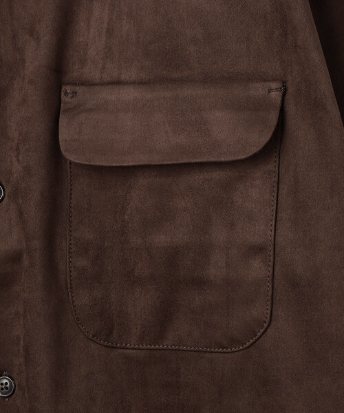 シャツ レザレッド ブラッシュド オープンカラー ロングスリーブ シャツジャケット/ LEATHERETTE SW O/C SHT メンズ | FREAK'S STORE | 10