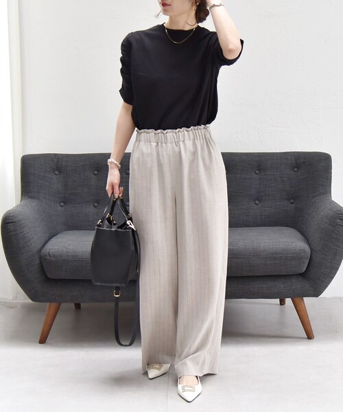 「quaranciel」 半袖ニット ONE SIZE ブラック レディース_画像7