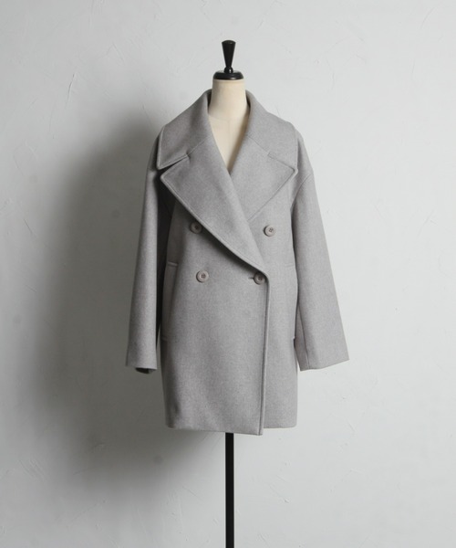 「&. NOSTALGIA」 ピーコート SMALL ライトグレー レディース_画像2