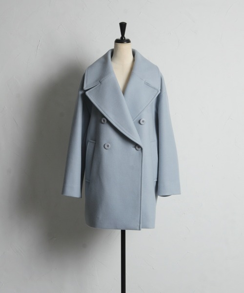 「&. NOSTALGIA」 ピーコート SMALL ライトグレー レディース_画像4