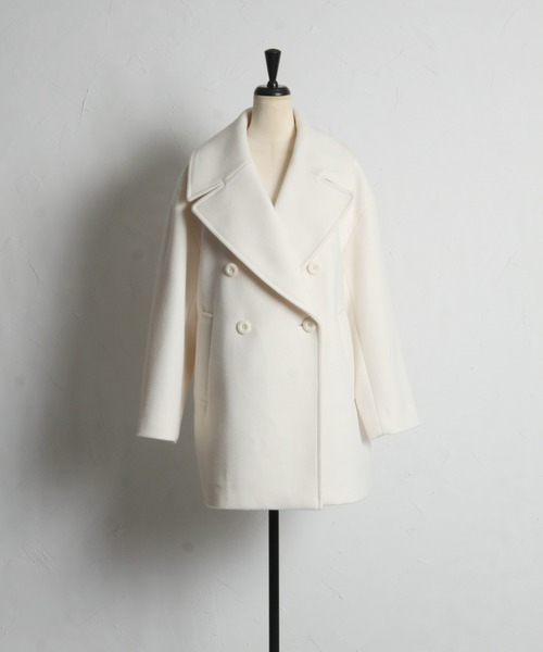 「&. NOSTALGIA」 ピーコート SMALL ライトグレー レディース_画像7